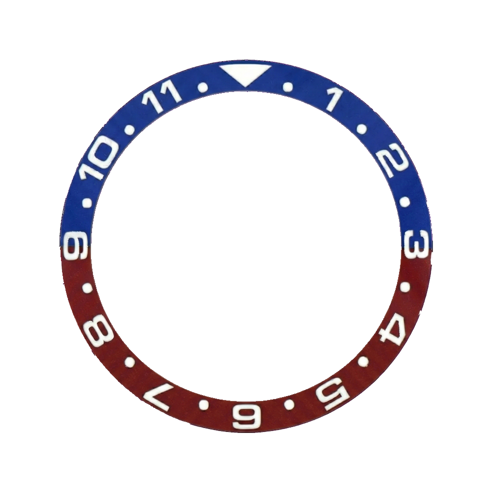 Lucius Atelier SKX007 Ceramic Bezel Insert (Slope) - Pepsi Dual Time *SWISS MADE* — Bezel Insert