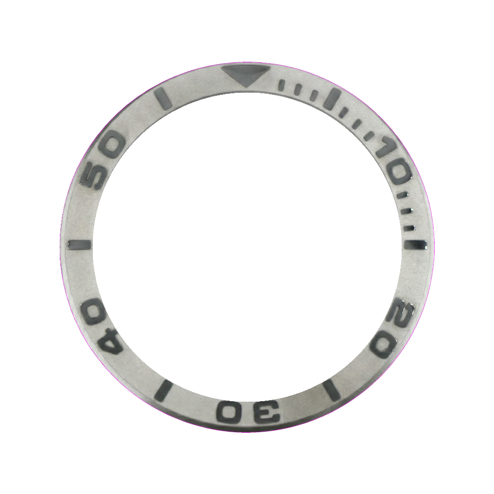 Lucius Atelier SKX007 Ceramic Bezel Insert (Slope) - Yacht Master Silver — Bezel Insert