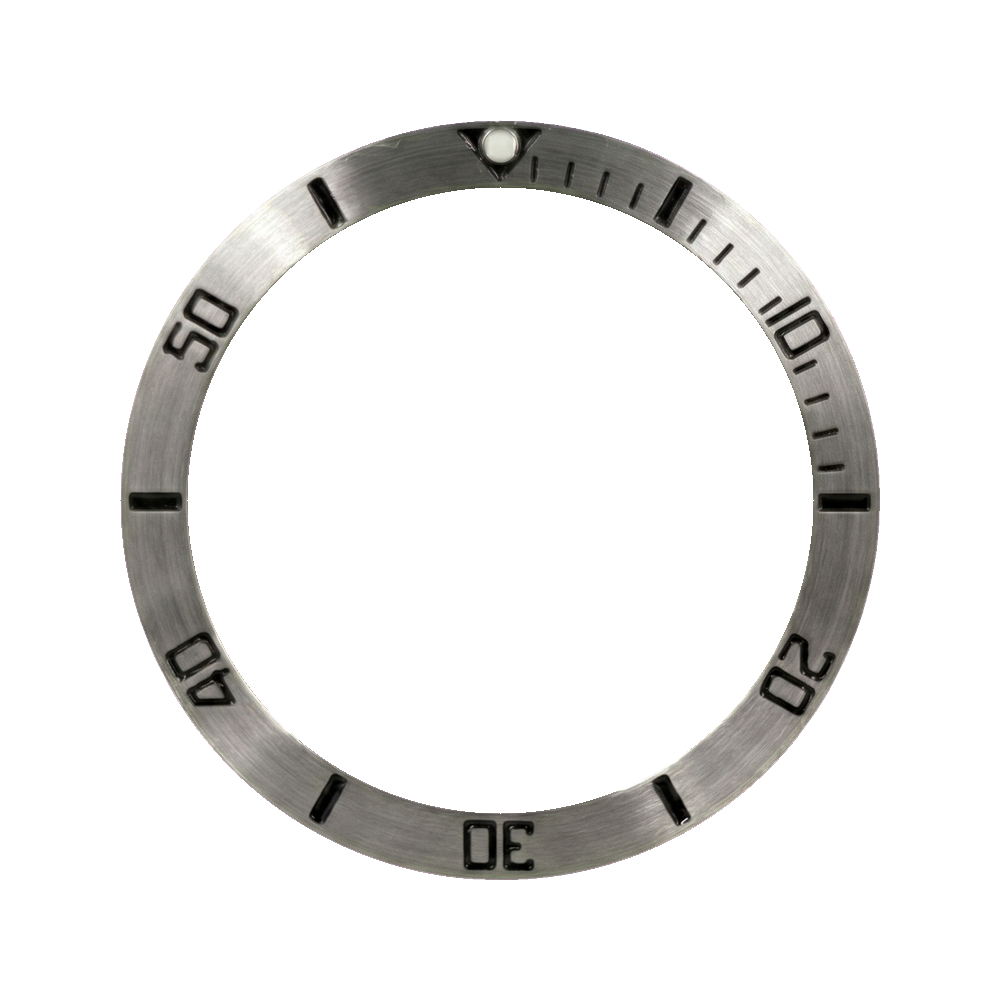 Lucius Atelier SKX013 Steel Bezel Insert (Flat) - BGW9 - Black Submariner — Bezel Insert