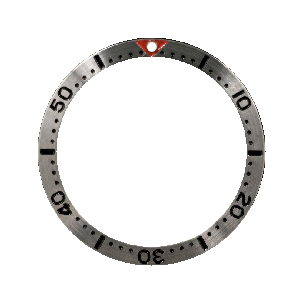 Lucius Atelier SKX013 Steel Bezel Insert (Flat) - BGW9 - Red Submariner — Bezel Insert