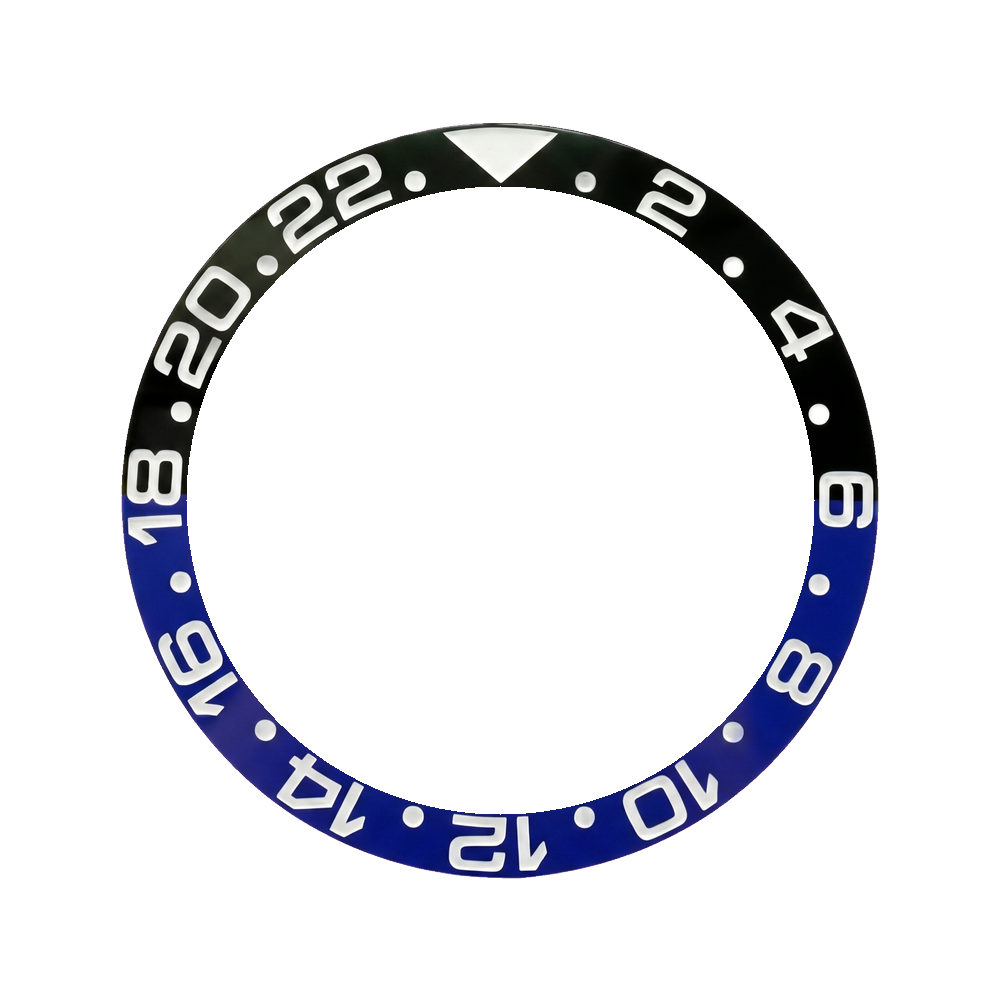 Lucius Atelier SKX013 Ceramic Bezel Insert (Slope) - GMT 24H - Batman Black/Blue — Bezel Insert