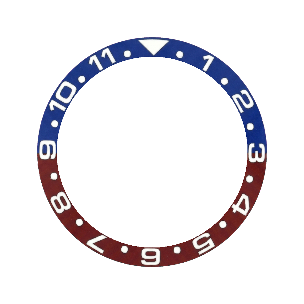 Lucius Atelier SKX013 Ceramic Bezel Insert (Slope) - Pepsi Dual Time *SWISS MADE* — Bezel Insert