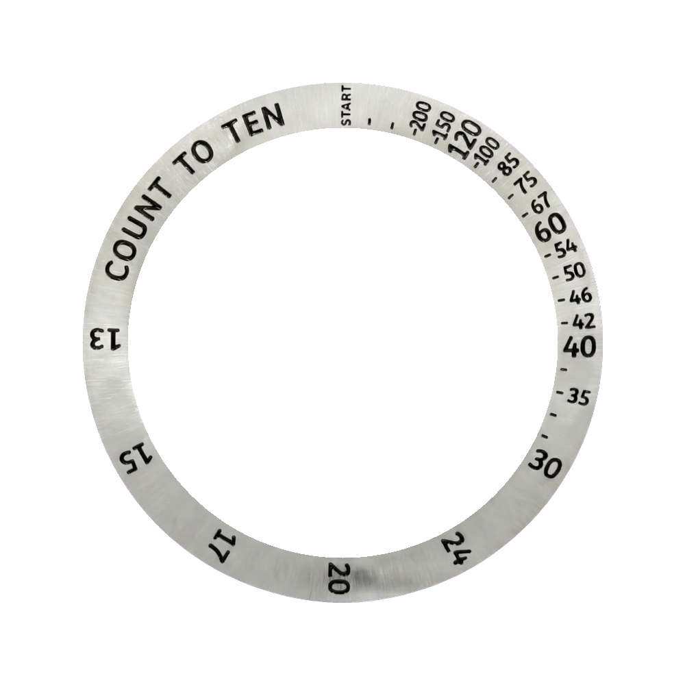 Lucius Atelier SKX013 Steel Bezel Insert (Slope) - Pulsometer - Black Markers — Bezel Insert