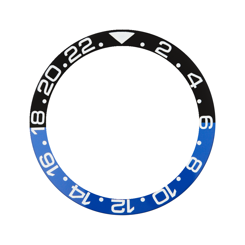 Namoki SKX007/SRPD Ceramic Bezel Insert: GMT style Black/Blue (Batman) — Bezel Insert
