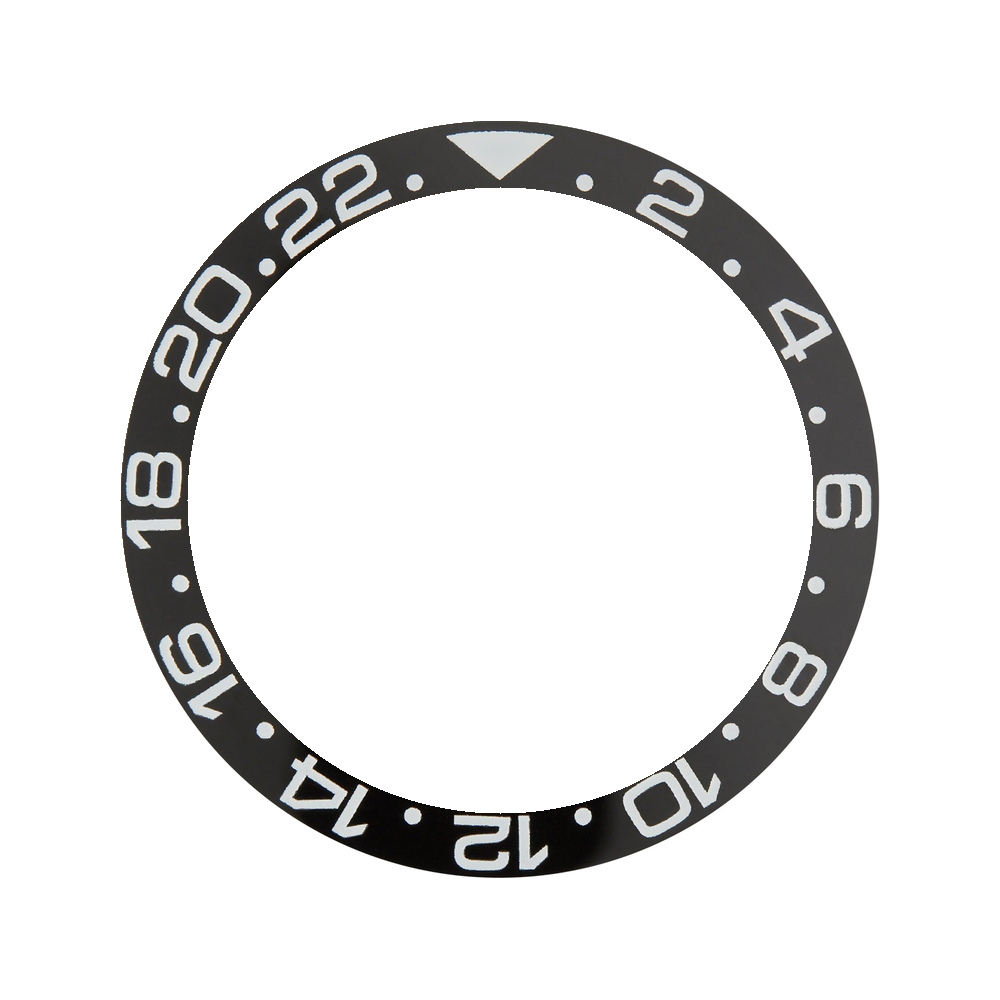 Namoki SKX007/SRPD Ceramic Bezel Insert: GMT style Black/White — Bezel Insert