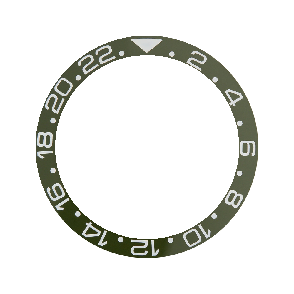 Namoki SKX007/SRPD Ceramic Bezel Insert: GMT style Green/White — Bezel Insert