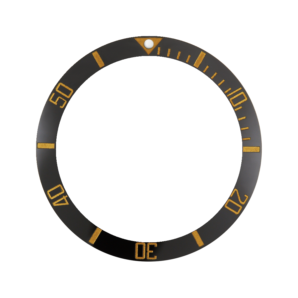 Namoki SKX007/SRPD Ceramic Bezel Insert: Sub style Black/Gold — Bezel Insert