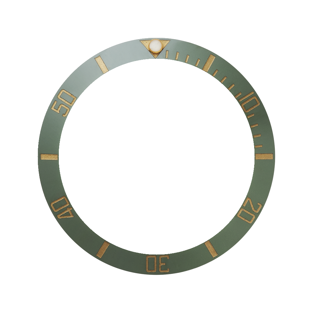 Namoki SKX007/SRPD Ceramic Bezel Insert: Sub style Green/Gold — Bezel Insert