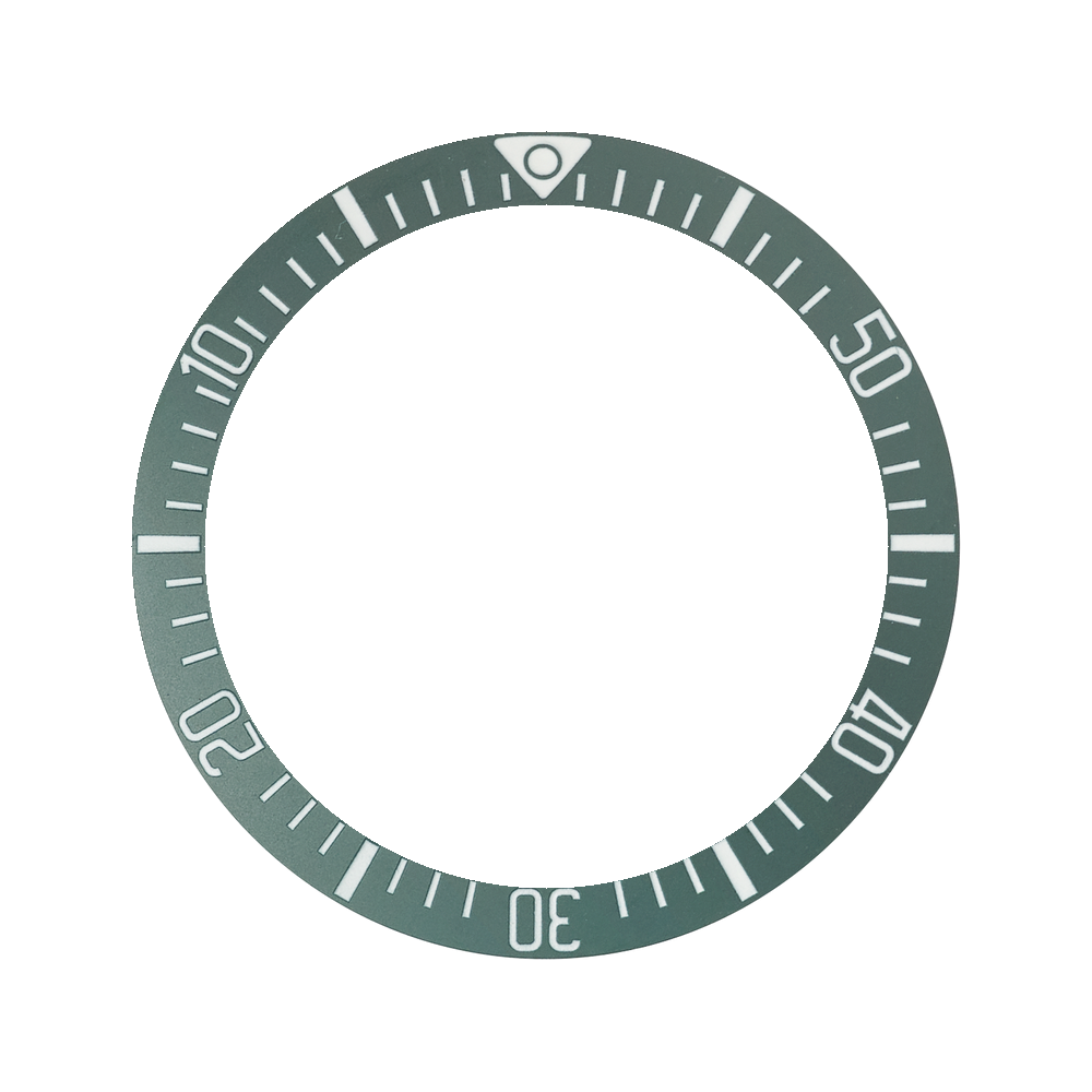 Namoki SKX007/SRPD Lumed Ceramic Bezel Insert: Countdown Style Matte Green — Bezel Insert