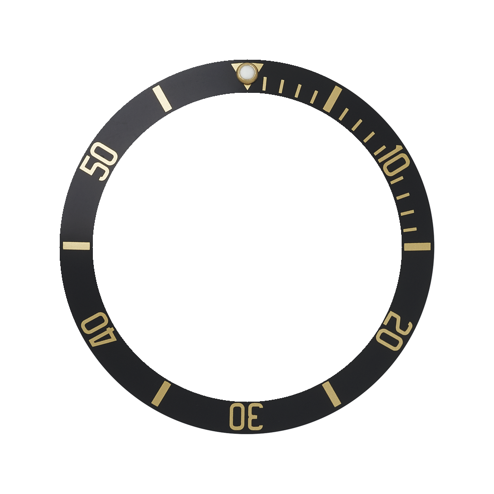 Namoki SKX007/SRPD Aluminium Bezel Insert: BB style Black/Gold — Bezel Insert