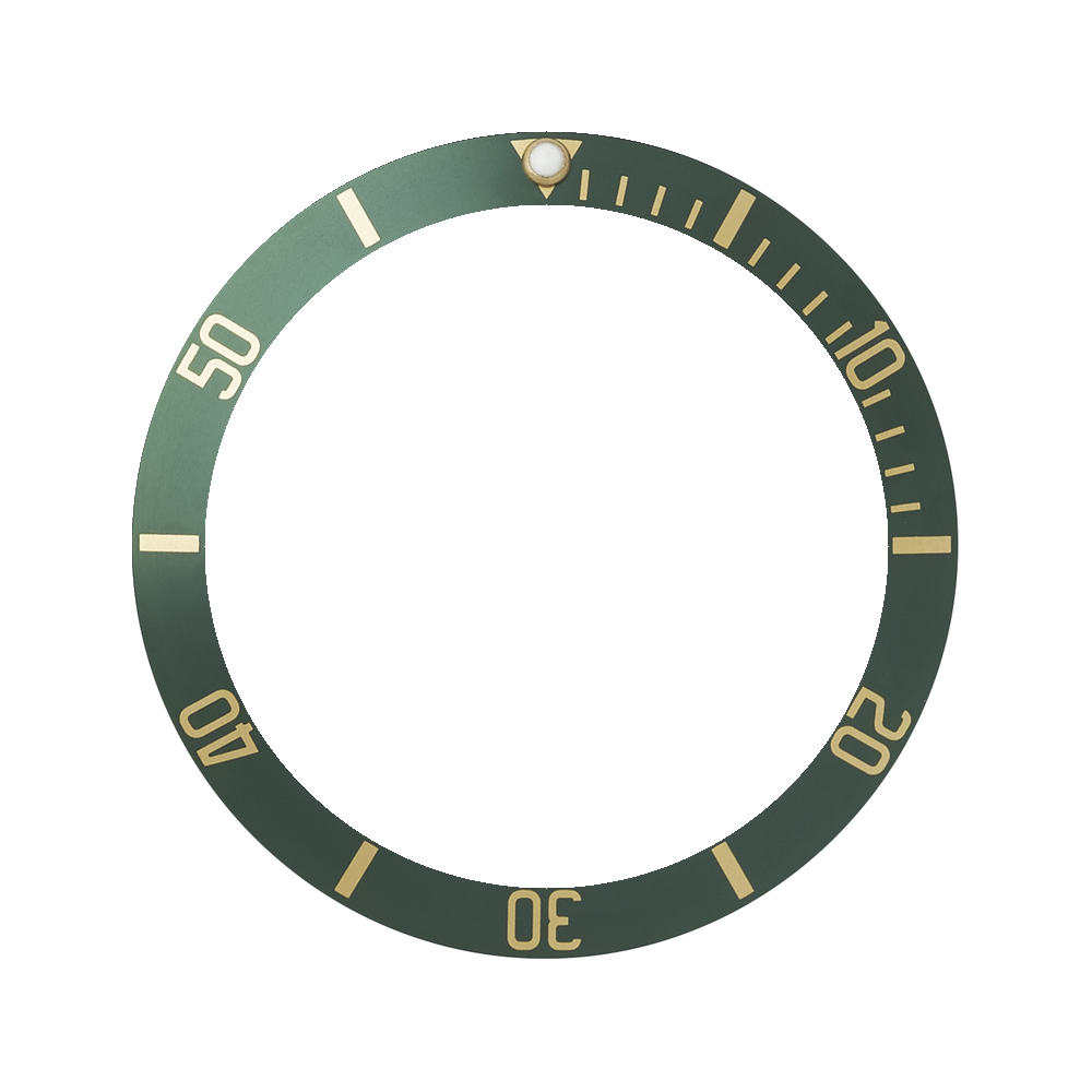 Namoki SKX007/SRPD Aluminium Bezel Insert: BB style Green/Gold — Bezel Insert