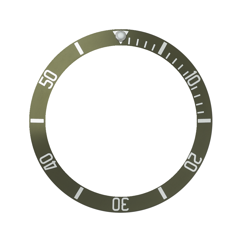 Namoki SKX007/SRPD Aluminium Bezel Insert: BB style Green/White — Bezel Insert