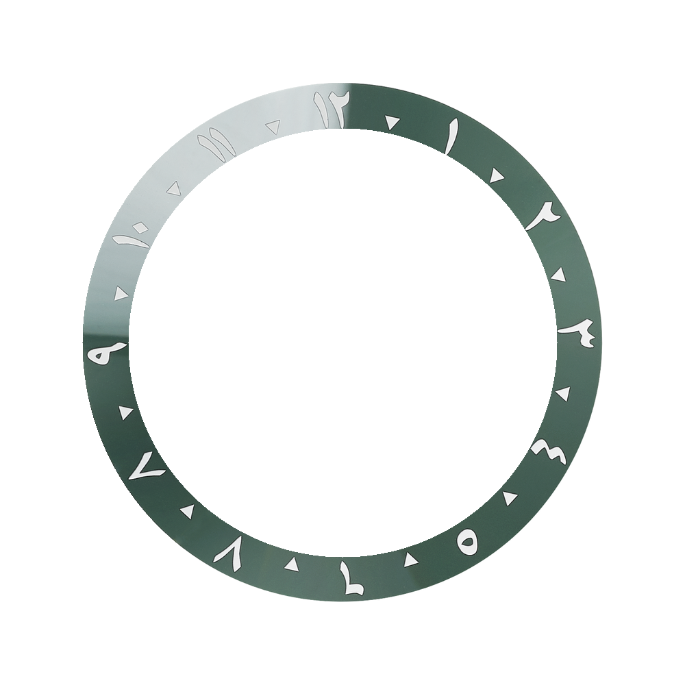Namoki SKX007/SRPD Ceramic Bezel Insert: Arabic style Green — Bezel Insert