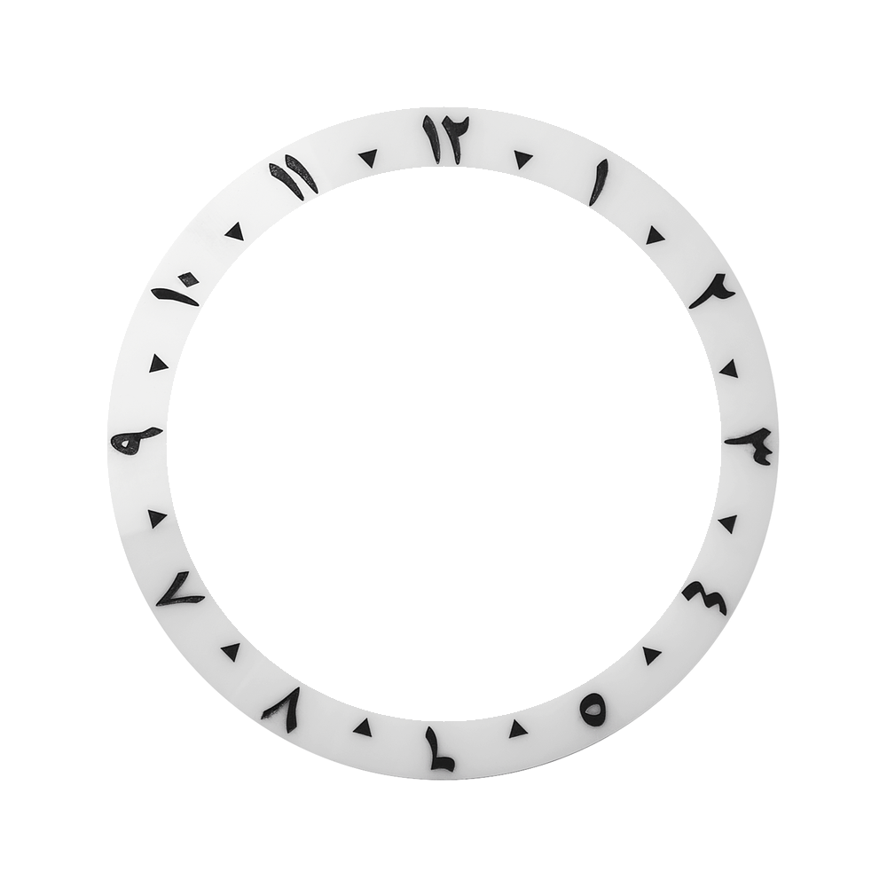 Namoki SKX007/SRPD Ceramic Bezel Insert: Arabic style White — Bezel Insert