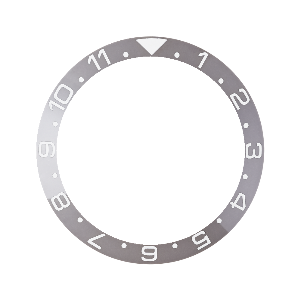 Namoki SKX007/SRPD Ceramic Bezel Insert: Dual Time style Grey/White — Bezel Insert