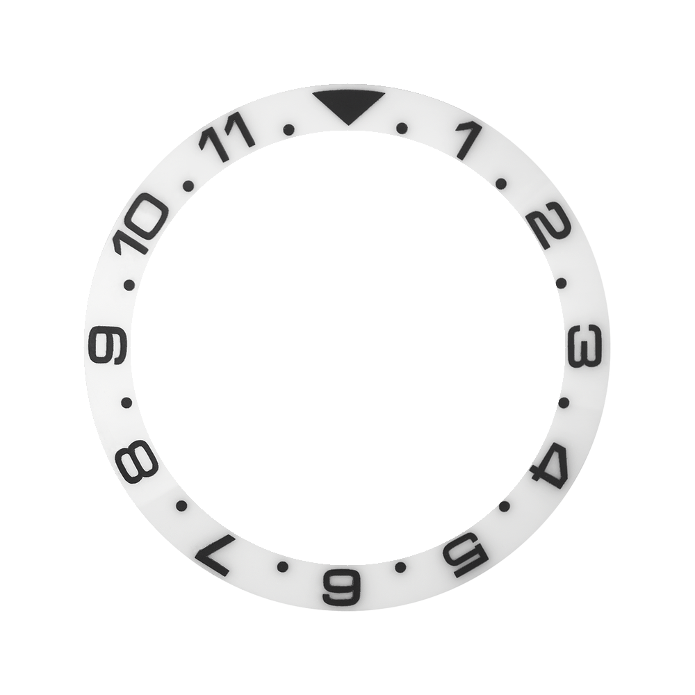 Namoki SKX007/SRPD Ceramic Bezel Insert: Dual Time style White/Black — Bezel Insert