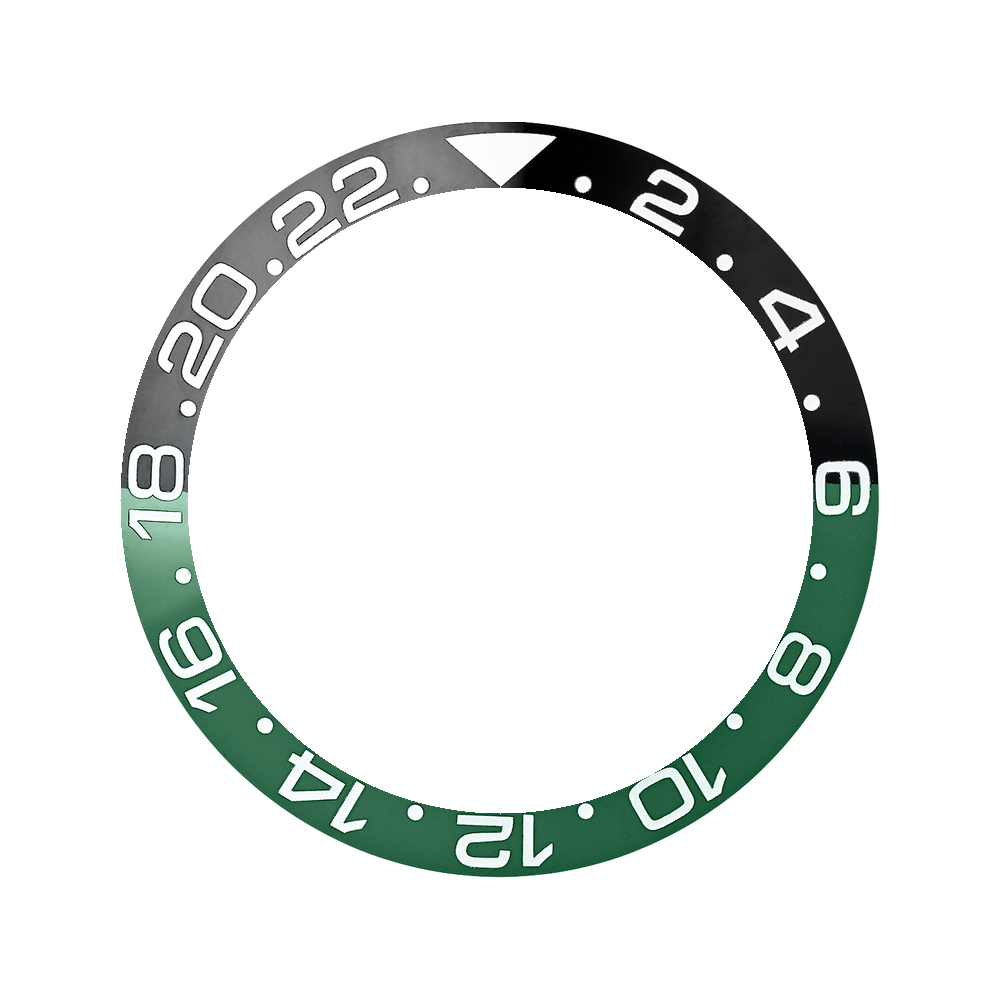 Namoki SKX007/SRPD Ceramic Bezel Insert: GMT style Green/Black — Bezel Insert