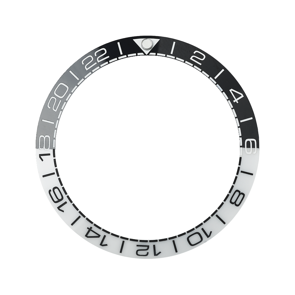 Namoki SKX007/SRPD Ceramic Bezel Insert: Seamaster GMT Style Black/White — Bezel Insert