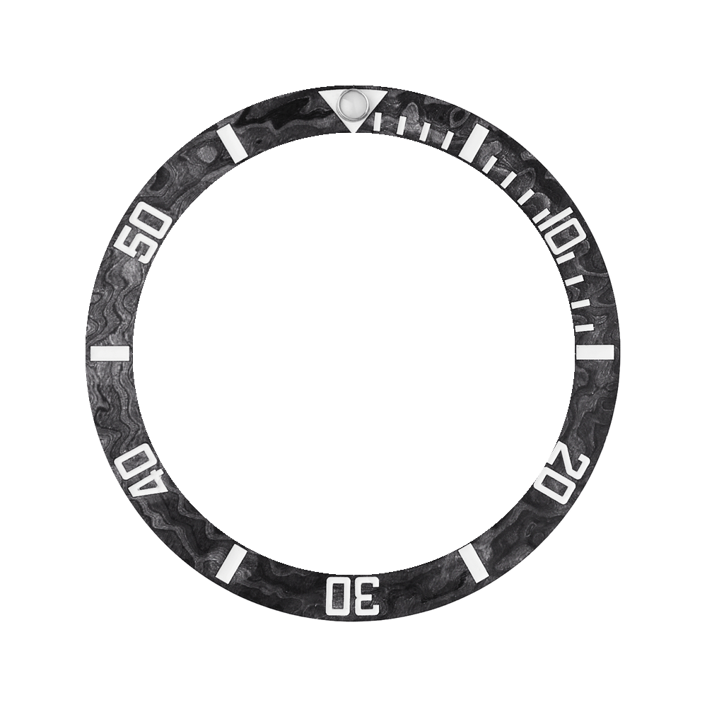 Namoki SKX007/SRPD Lumed Forged Carbon Bezel Insert: Sub Style Black — Bezel Insert