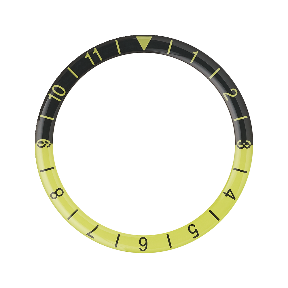 Namoki SKX007/SRPD Glass Bezel Insert: Dual Time Style Black/Lime — Bezel Insert