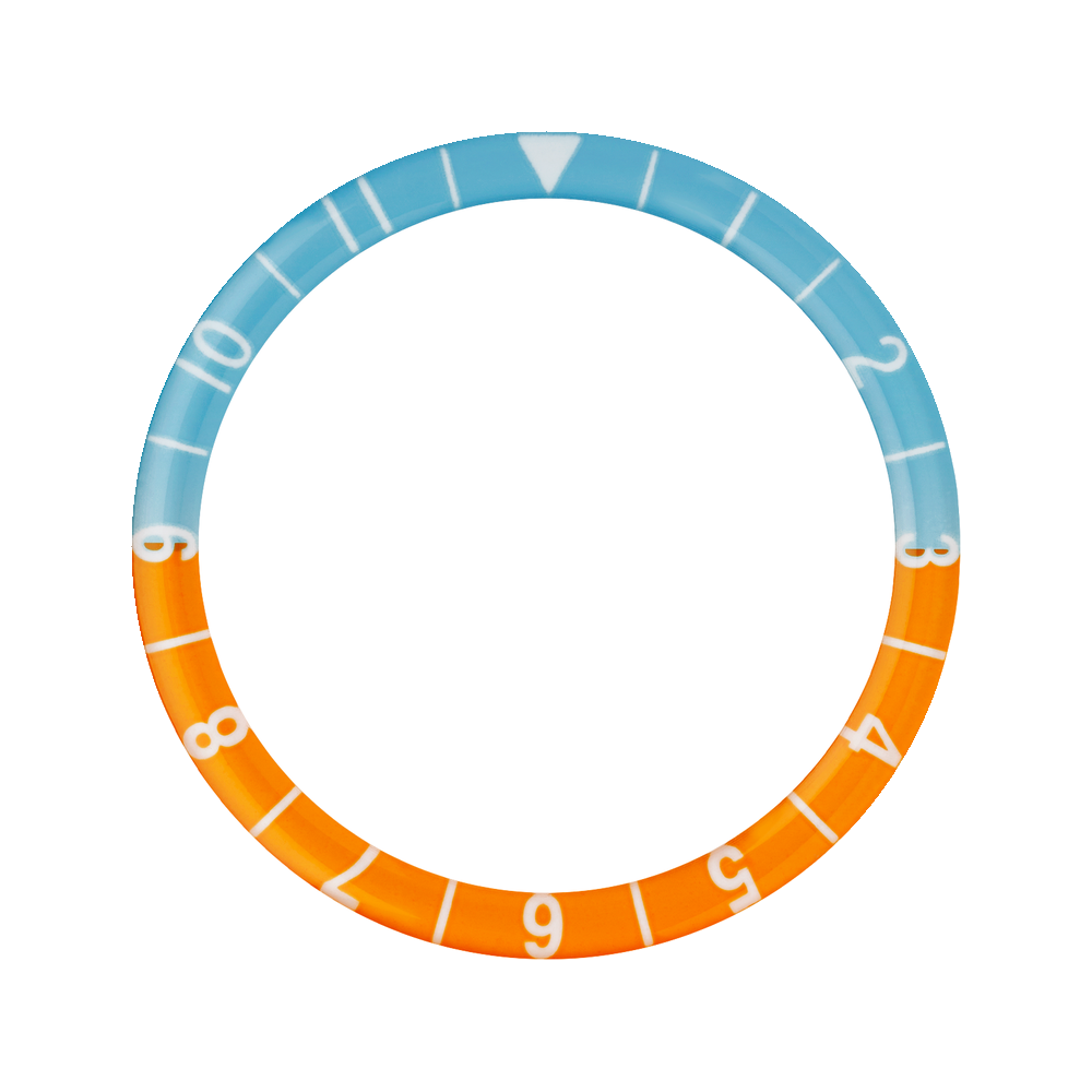 Namoki SKX007/SRPD Glass Bezel Insert: Dual Time Style Gulf — Bezel Insert