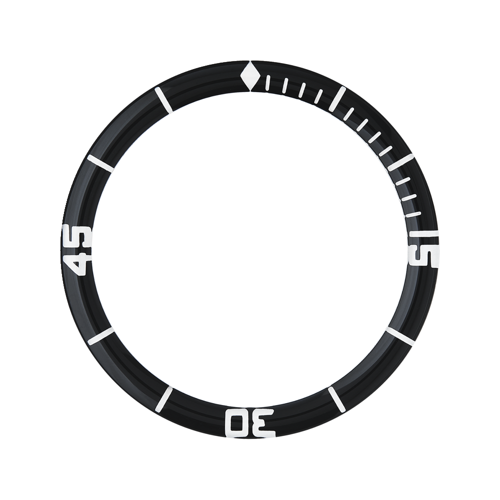Namoki SKX007/SRPD Glass Bezel Insert: Fathoms Black/White — Bezel Insert