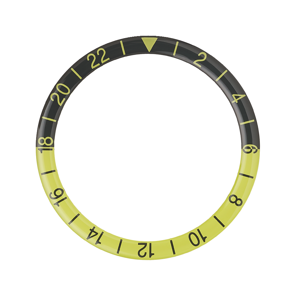 Namoki SKX007/SRPD Glass Bezel Insert: GMT Style Black/Lime — Bezel Insert