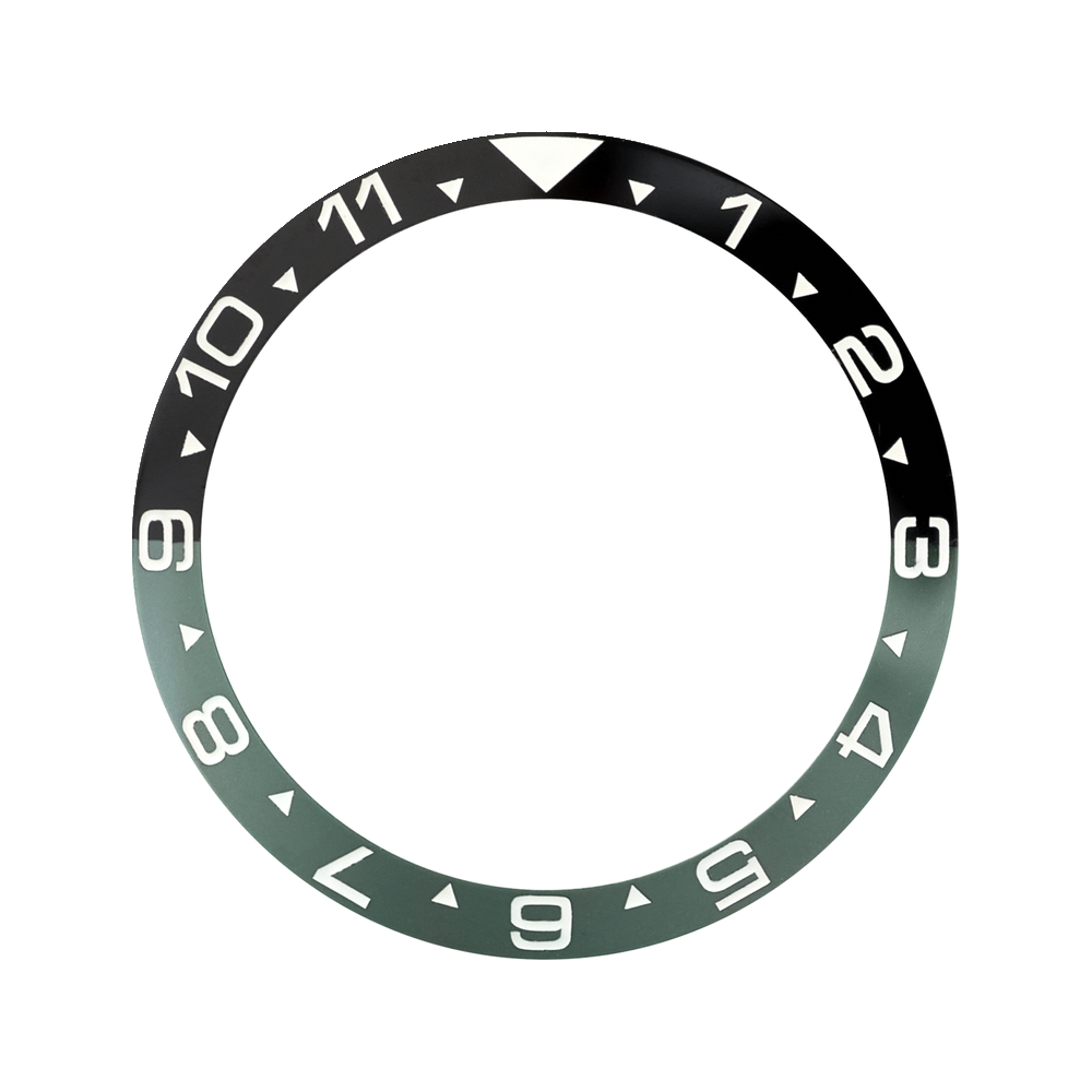 Namoki SKX007/SRPD Lumed Ceramic Bezel Insert: Dual Time Style Green/Black — Bezel Insert