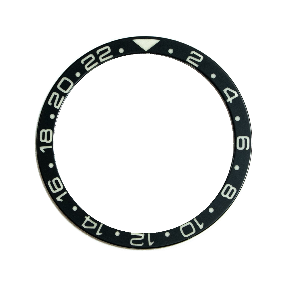 Namoki SKX007/SRPD Lumed Sapphire Bezel Insert: GMT Style Black — Bezel Insert