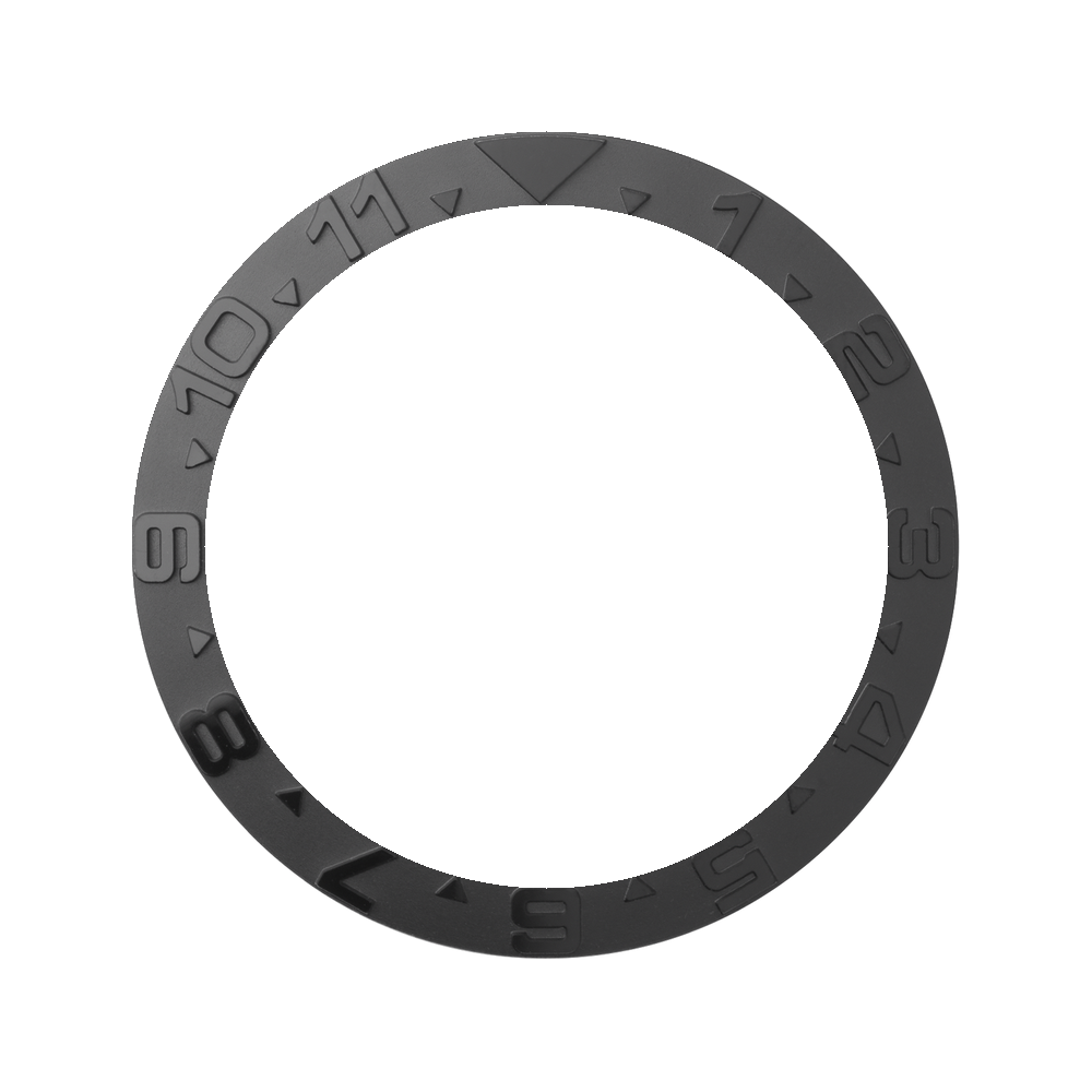 Namoki SKX007/SRPD Steel Bezel Insert: YM Dual Time style Black — Bezel Insert