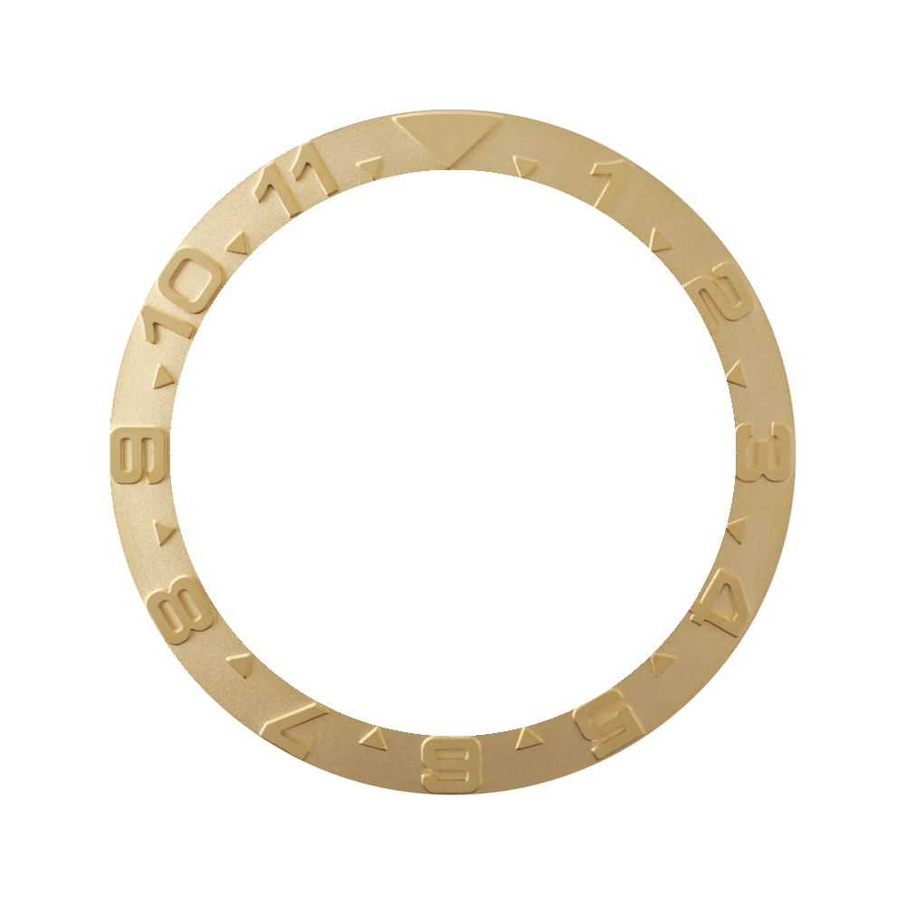 Namoki SKX007/SRPD Steel Bezel Insert: YM Dual Time style Gold — Bezel Insert
