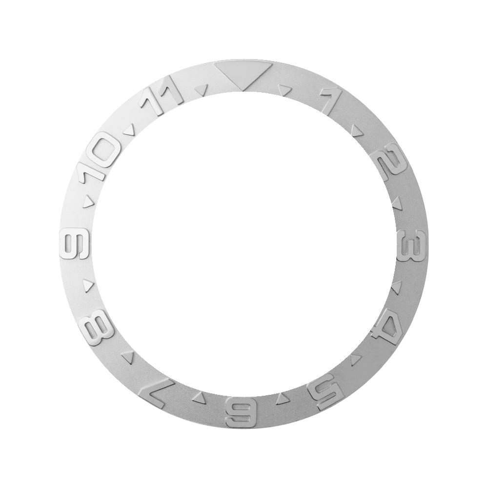 Namoki SKX007/SRPD Steel Bezel Insert: YM Dual Time style Silver — Bezel Insert