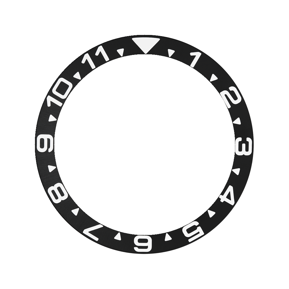 Namoki SKX007/SRPD Steel Bezel Insert: Dual Time style Black — Bezel Insert