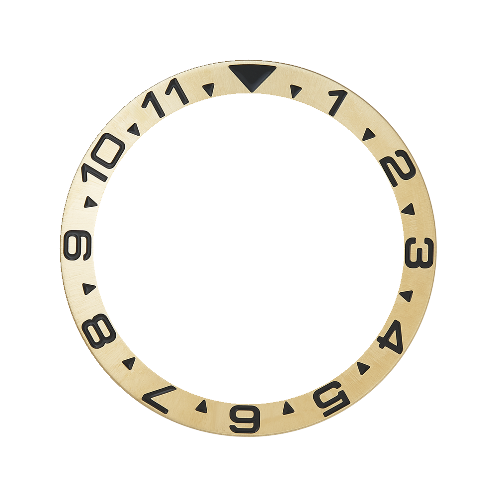 Namoki SKX007/SRPD Steel Bezel Insert: Dual Time style Gold — Bezel Insert