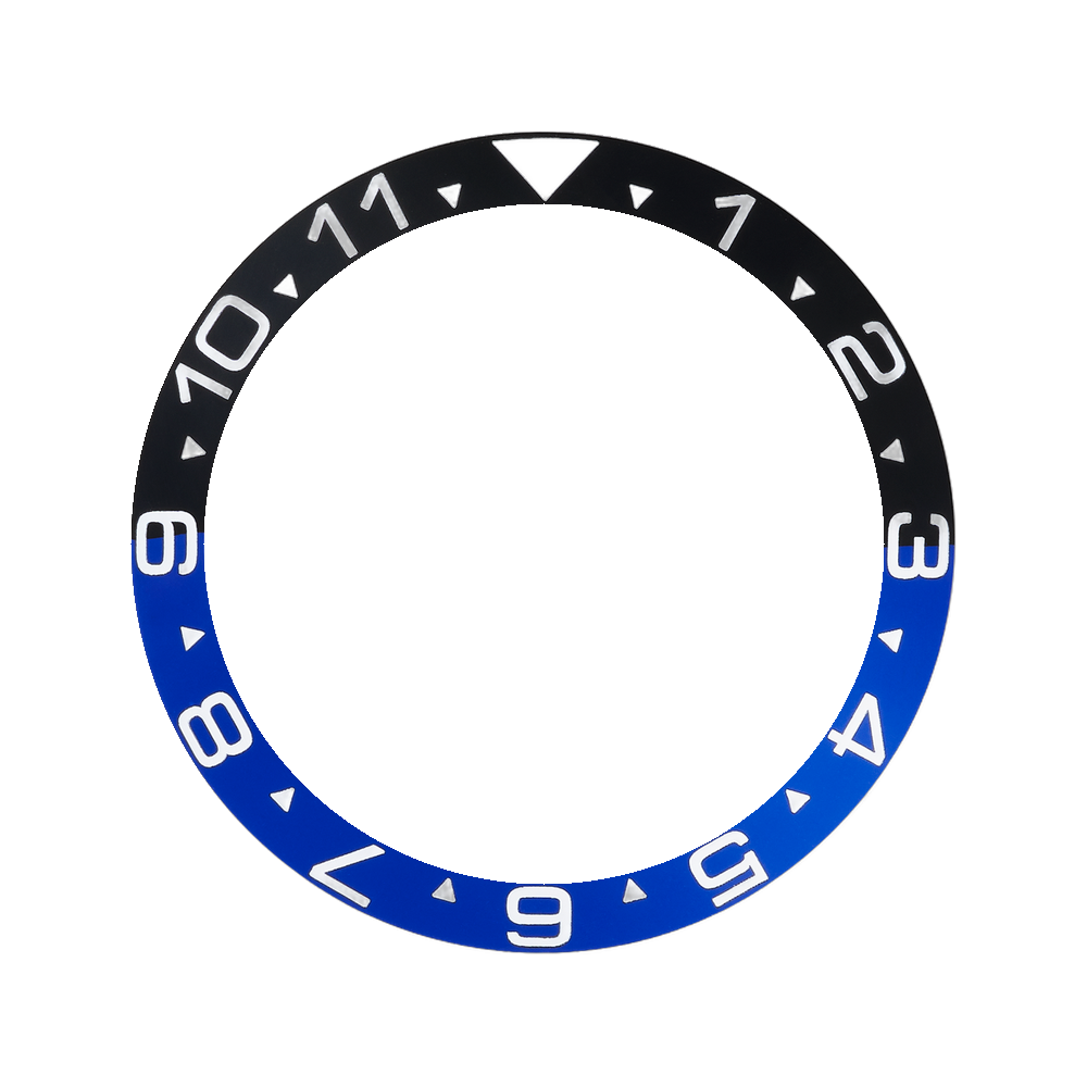 Namoki SKX013 Ceramic Bezel Insert: Dual Time Style Black/Blue (Batman) — Bezel Insert