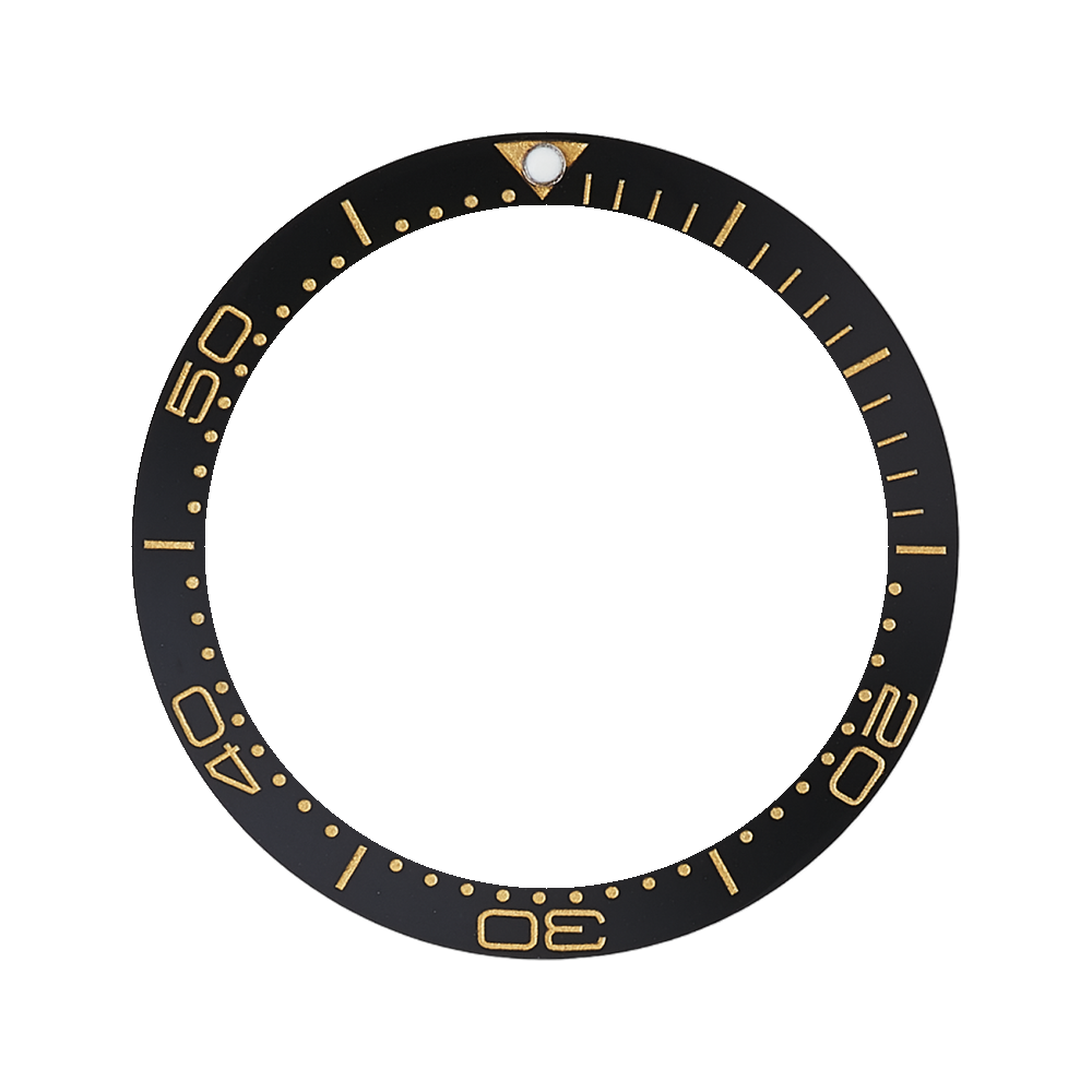 Namoki SKX013 Ceramic Bezel Insert: SMP style Black/Gold — Bezel Insert
