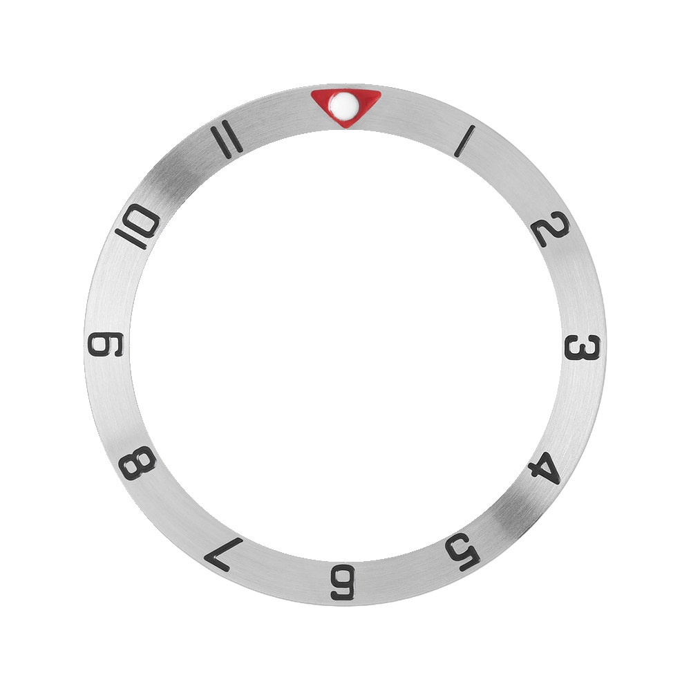 Namoki SKX013 Steel Bezel Insert: Dual Time Mk2 Red Triangle — Bezel Insert