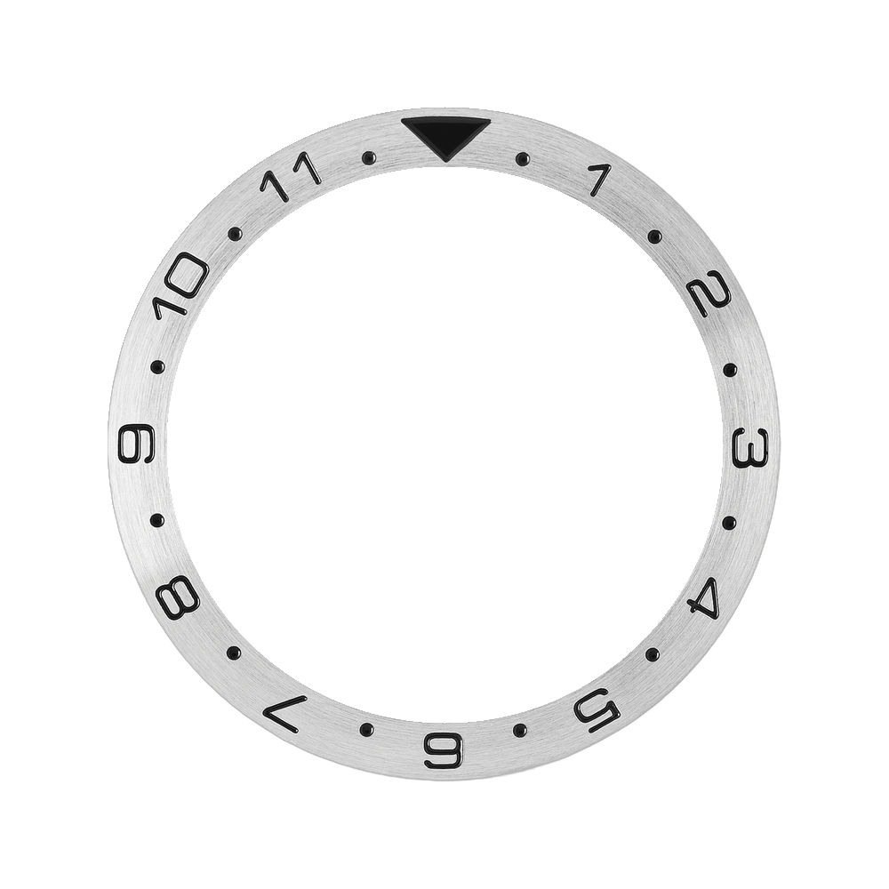 Namoki SKX013 Steel Bezel Insert: Dual Time Style Black — Bezel Insert