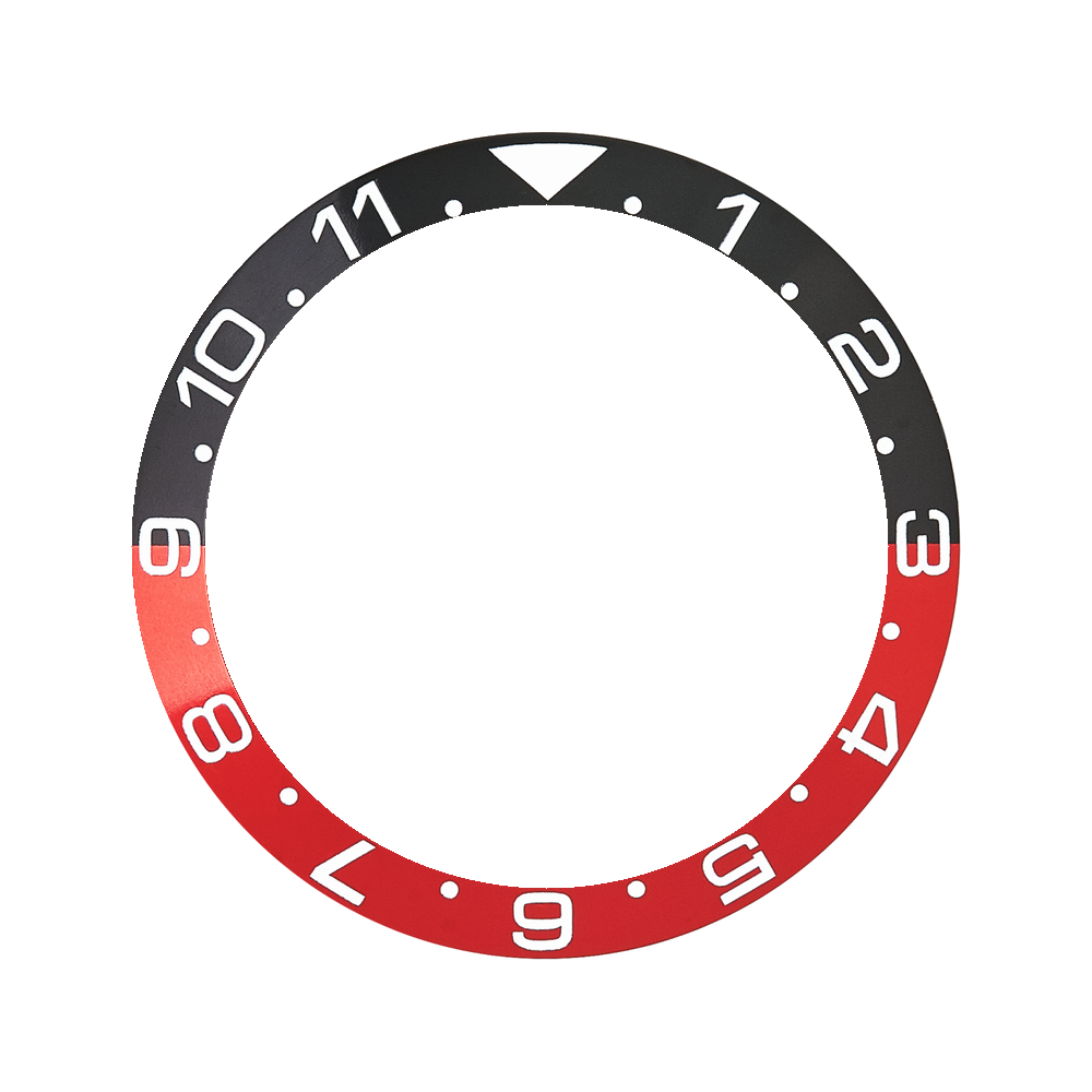 Namoki SKX007/SRPD Aluminium Bezel Insert: Dual Time style Black/Red (Coke) — Bezel Insert