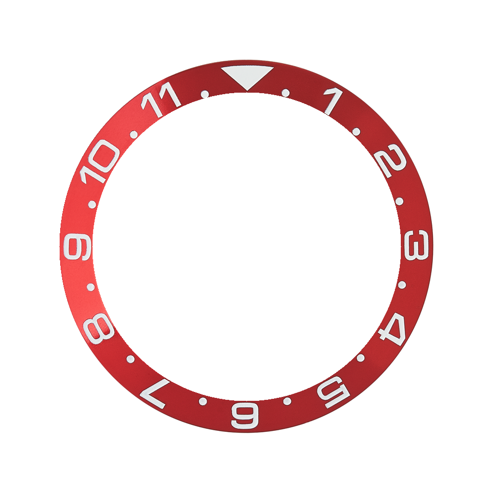 Namoki SKX007/SRPD Aluminium Bezel Insert: Dual Time style Red/White — Bezel Insert