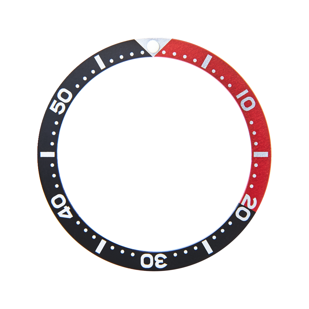 Namoki SKX007/SRPD Aluminium Bezel Insert: Seiko style Black/Red (Coke) — Bezel Insert