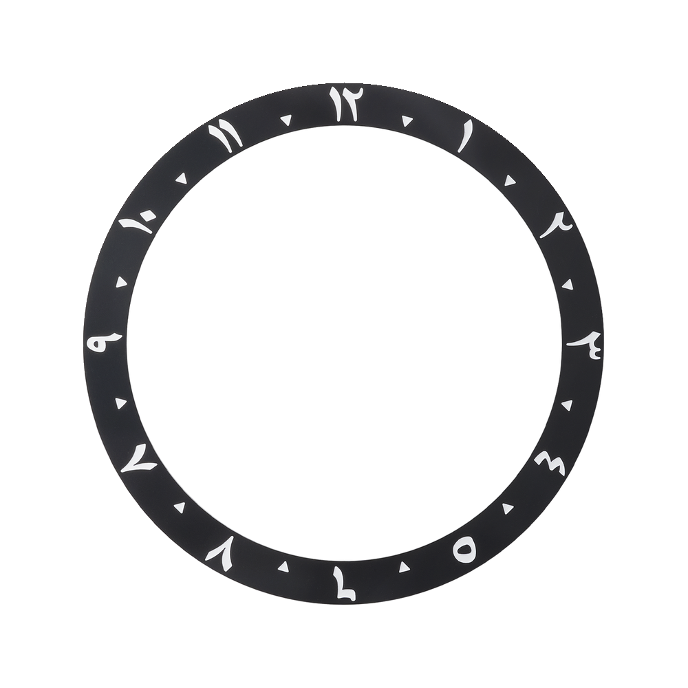 Namoki SKX007/SRPD Ceramic Bezel Insert: Dual Time Arabic Style Black — Bezel Insert