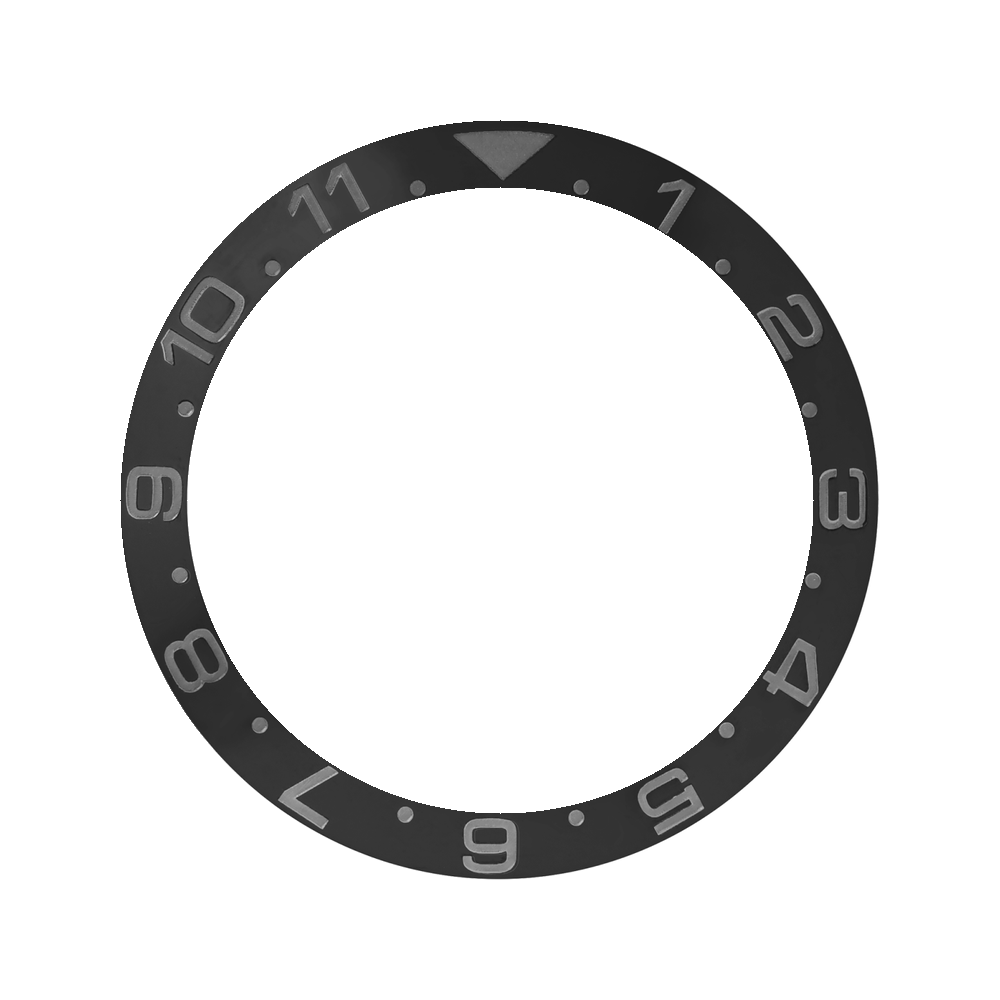 Namoki SKX007/SRPD Ceramic Bezel Insert: Dual Time style Stealth — Bezel Insert