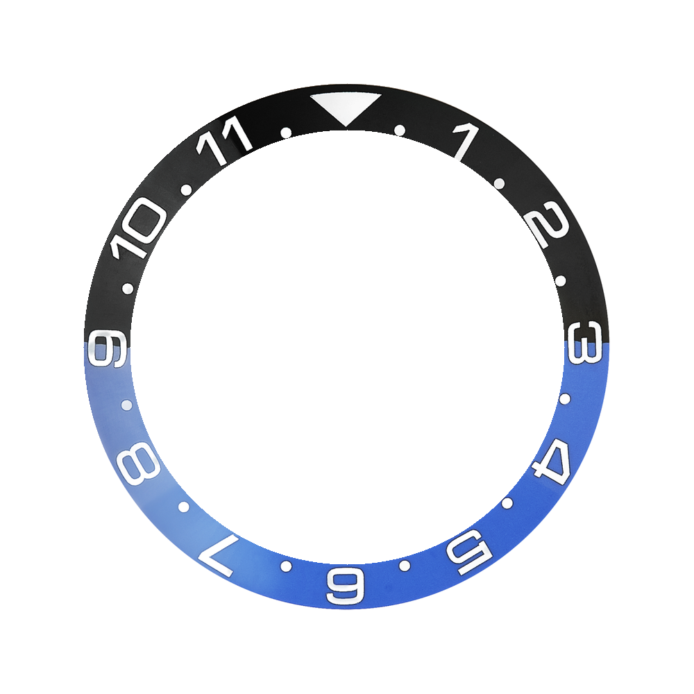 Namoki SKX007/SRPD Ceramic Bezel Insert: Dual Time style Black/Blue (Batman) — Bezel Insert