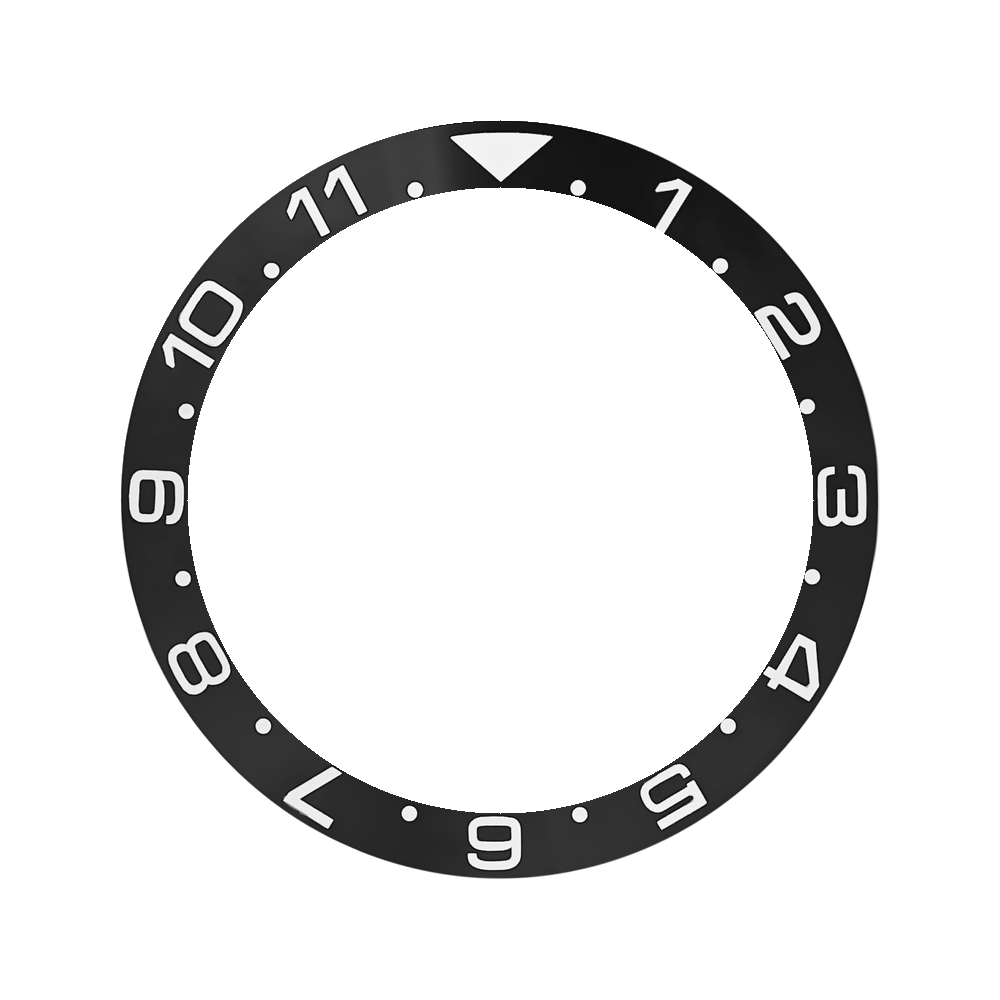 Namoki SKX007/SRPD Ceramic Bezel Insert: Dual Time style Black/White — Bezel Insert