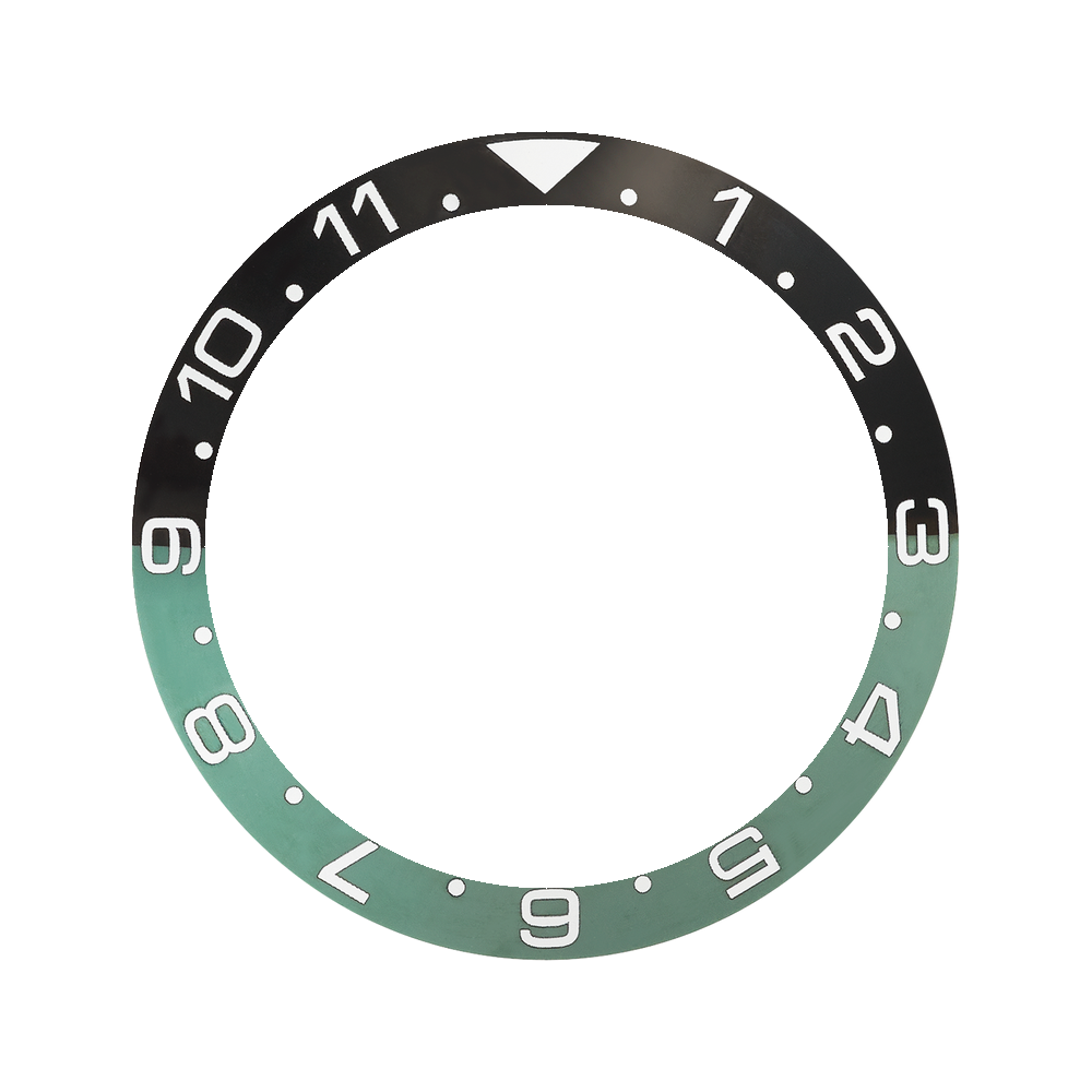 Namoki SKX007/SRPD Ceramic Bezel Insert: Dual Time style Green/Black — Bezel Insert