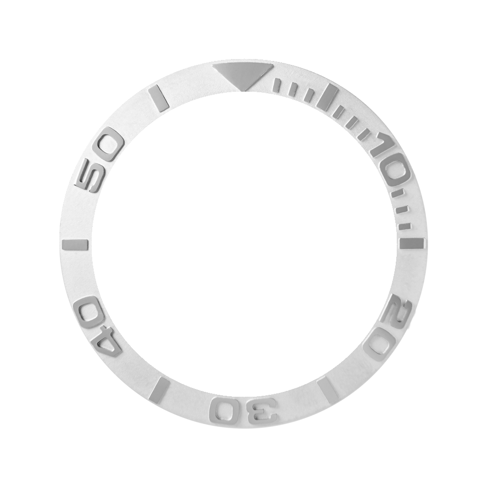 Namoki SKX007/SRPD Ceramic Bezel Insert: YM style Silver — Bezel Insert