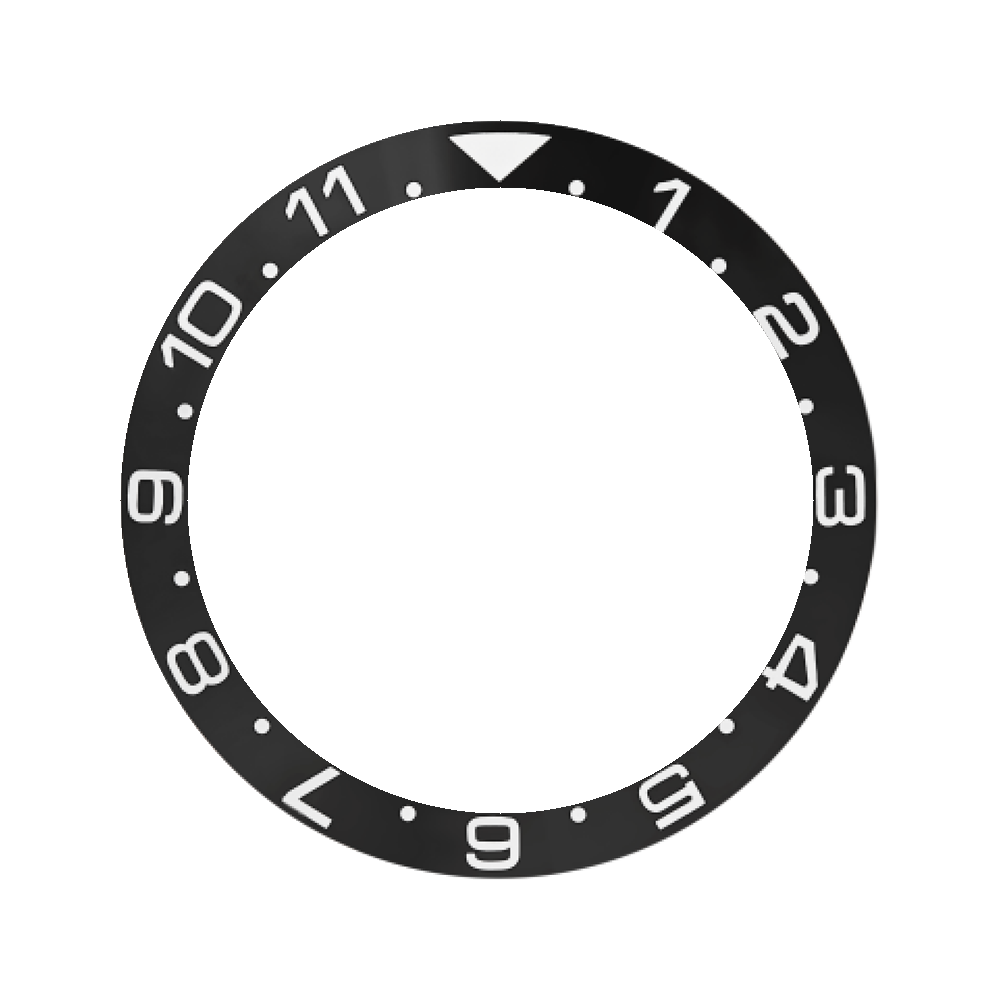 Namoki SKX007/SRPD Lumed Ceramic Bezel Insert: Dual Time style Black/White — Bezel Insert