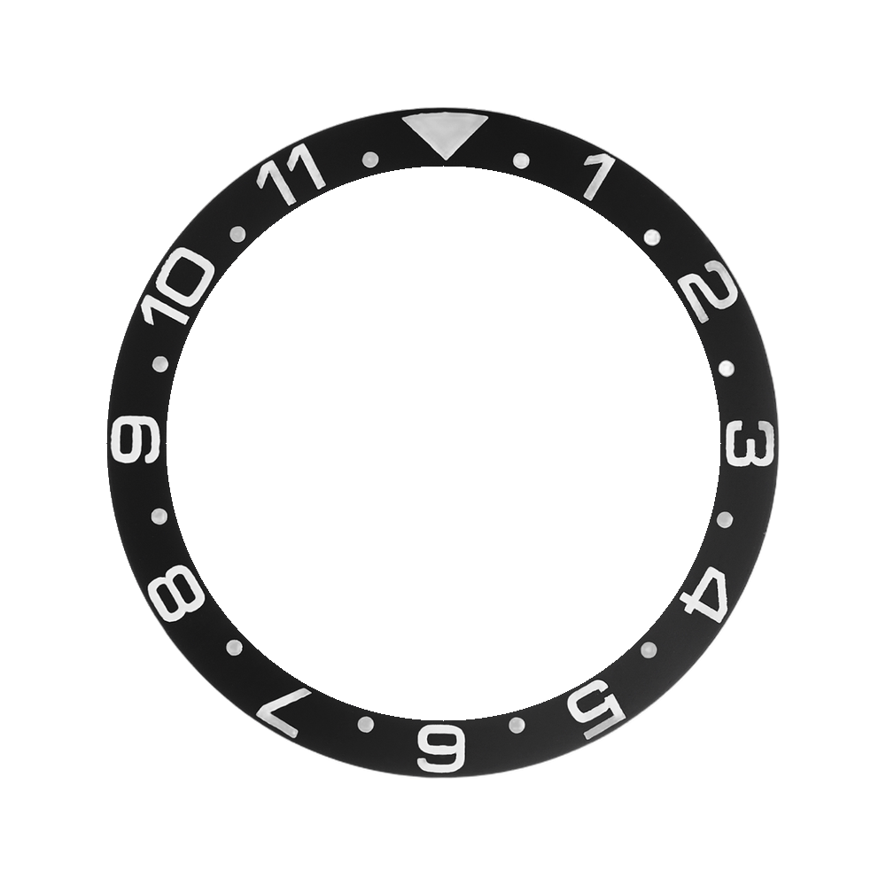 Namoki SRP Turtle Ceramic Bezel Insert: Dual Time style Black/White — Bezel Insert