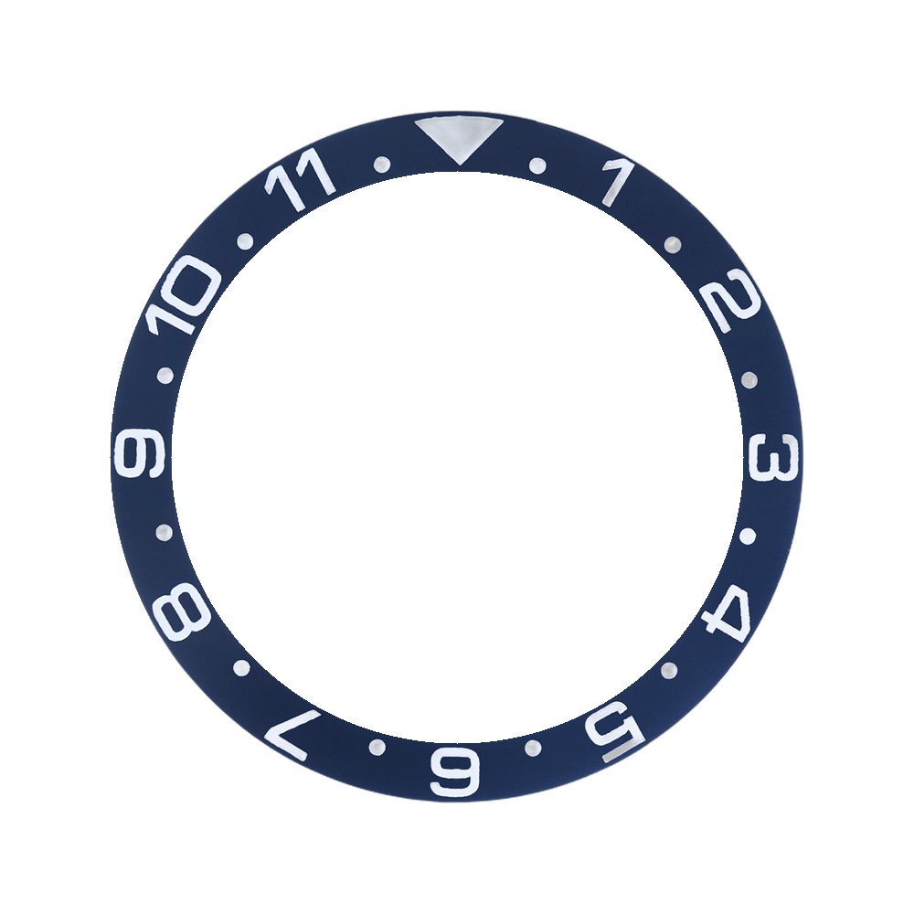 Namoki SRP Turtle Ceramic Bezel Insert: Dual Time style Blue/White — Bezel Insert